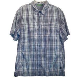 Koppen Plaid Button Down Shirt in Blues/White Men’s L